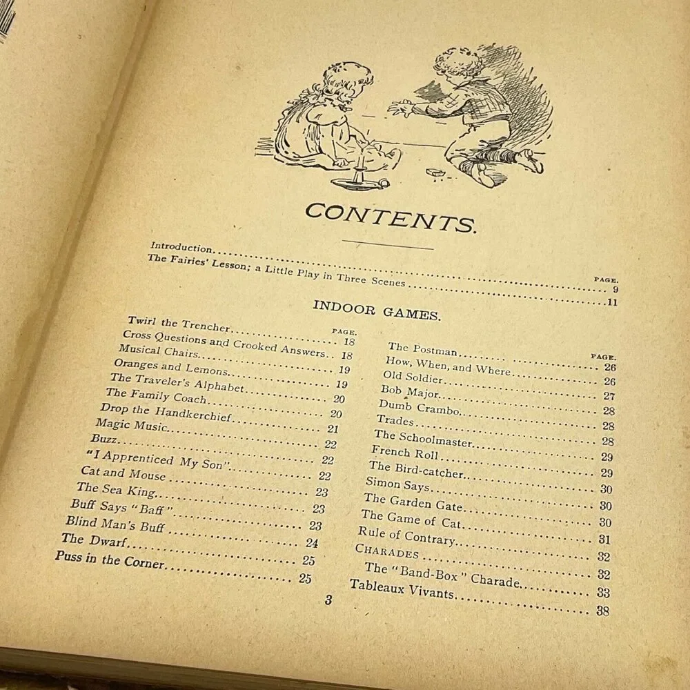 1900 Childrens Games Boys Girls Old New Pastimes‎ Illustrated Chromolithographic